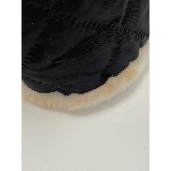 UNBRANDED Women's White-Black Faux Fur Quilted Beanie SZ OS - Picture 6 of 7